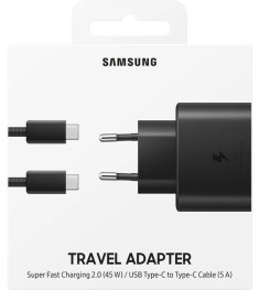 СЗУ-адаптер Samsung EP-TA845 45W (1Type-C) + кабель Type-C - Type-C (Чёрный)